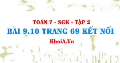 Bài 9.10 trang 69 Toán 7 Kết nối tri thức Tập 2